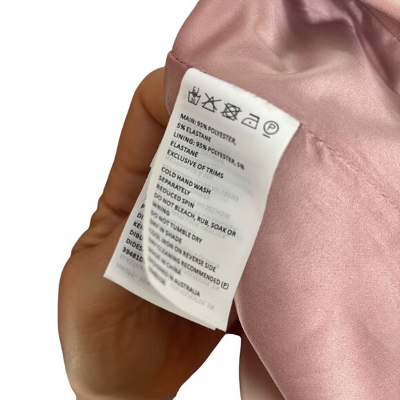 Bardot Dusty Pink Ruffle One Shoulder Knee Length Sheath Dress 6 Small - Picture 4 of 9